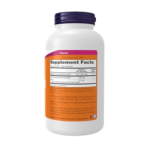 NOW Foods Supplements, Vitamin C-1,000 with 100 mg of Bioflavonoids, Antioxidant Protection*, 250 Veg Capsules