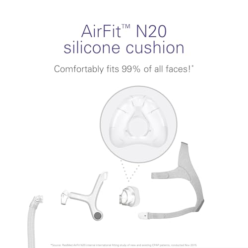 ResMed AirFit N20 Cushion - Nasal CPAP Mask Cushion Replacement - InfinitySeal Design - Soft Silicone - CPAP Accessories - Large