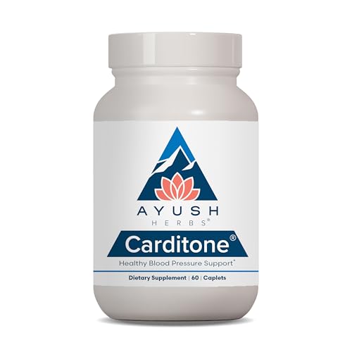 Ayush Herbs Carditone - Natural Heart Health Supplement for Women & Men, BP Formula, Holistic Heart Support with Rauwolfia, Arjuna, Calcium, and Magnesium - 60 Vegetarian Caplets (1 Count)