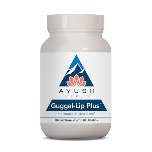 Ayush Herbs Guggal-Lip Plus - Metabolic Vitamins for Women & Men, Daily Pill, Pure & Natural Metabolic Health Supplement with Guggul - 90 Vegetarian Caplets (1 Count)