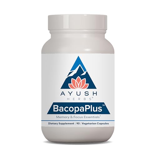 Ayush Herbs BacopaPlus - Bacopa Supplements, Organic Bacopa for Memory & Focus, Cognitive Support Pill for Adults with Ginkgo, Gotu Kola, Ashwagandha - 90 Vegetarian Capsules (1 Count)