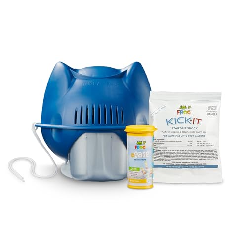 FROG @Ease Floating System for Swim Spas with 1 Pack of FROG Kick-It - Quick & Easy Self-Regulating Swim Spa Sanitizer - Swim Spa Maintenance System with Sanitizing Minerals & SmartChlor Technology