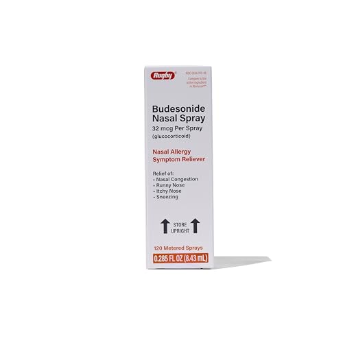 Rugby Budesonide Nasal Spray - Allergy and Nasal Congestion Relief - Alcohol-Free - 0.285 Fl. Oz. (1 Pack)
