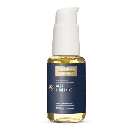 Quicksilver Scientific Liposomal GABA + L Theanine - Calm, Stress Response & Brain Support - Bioavailable GABA Supplement with L Theanine 100mg (1.7oz/50ml)