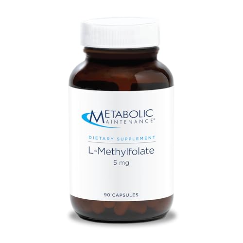 Metabolic Maintenance L-Methylfolate 5 mg - L Methyl Folate, Methylfolate Supplement for Women & Men, Methylated Vitamin B9 (5-MTHF) for Brain Health, Focus, and Calm - 90 Capsules (Pack of 1)