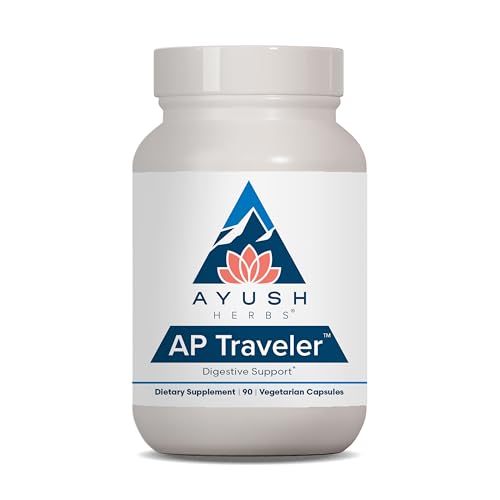 Ayush Herbs AP Traveler Digestive Support - Holy Basil & Neem Supplement for Women & Men, Source of Antioxidants, Helps Digestion, Made with Organic Ingredients - 90 Vegetarian Capsules (1 Count)