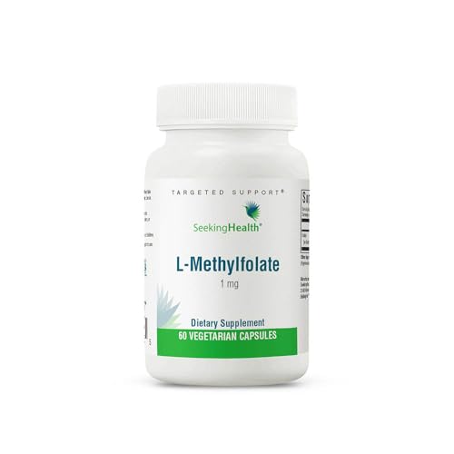 Seeking Health L-5-MTHF, Supports Healthy Methylation, Easily Absorbed Methyl Folate Supplement, MTHFR Support Supplement, 1,700 mcg DFE, Vegetarian (60 Capsules)
