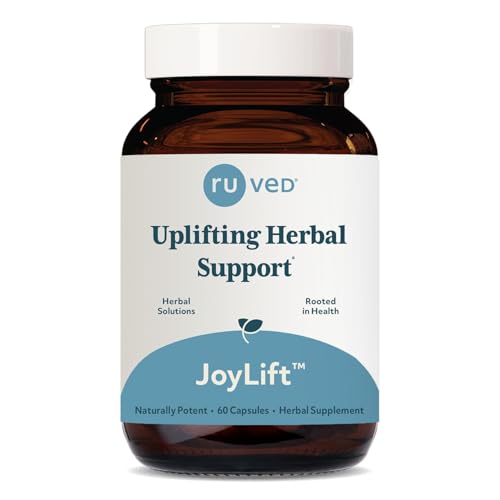 ruved Joylift, Uplifting Herbal Formula with Saffron, Berberine and St. Johns Wort, Promotes Calm and Positive Outlook, Ayurvedic Herbal Supplement, 60 Vegetarian Capsules.