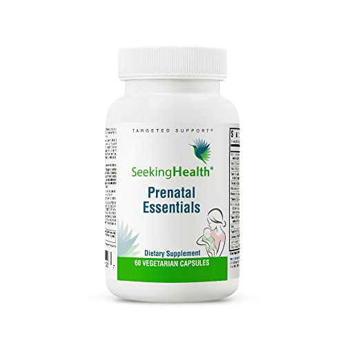 Seeking Health Prenatal Essentials, Methylated Bioavailable Folate and B12, Vitamin D3 and K2, Key Nutrients to Support Pregnancy and Breastfeeding, Vegetarian (60 Capsules)*