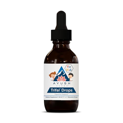 Ayush Herbs Trifal Drops - Digestive & Immune Wellness Booster for Kids, Kids Alcohol Free Digestive Support Drops with Amla for Toddlers, Children - 2 FL Oz Dropper Bottle (80 Servings)