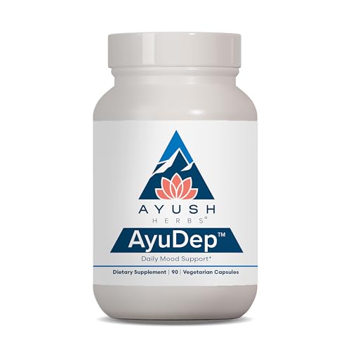 Ayush Herbs AyuDep - Saffron & Ashwagandha Supplements, Uplifting Formula for Women & Men, Herbal Support for Adults - 90 Vegetarian Capsules (1 Count)