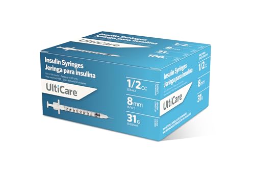 UltiCare Insulin Syringes 1/2 mL - 31G x 8mm 100 Count Box