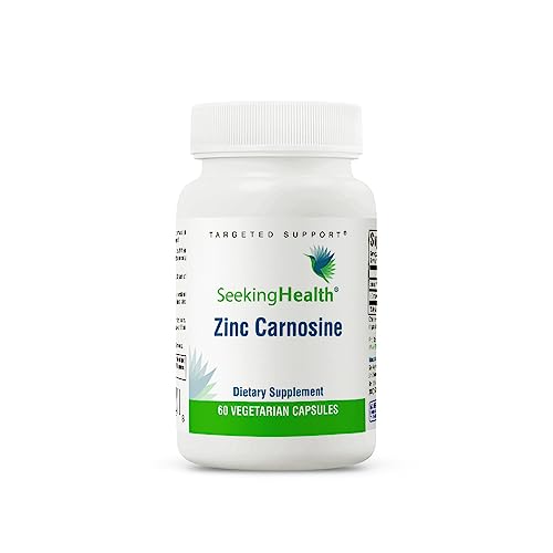 Seeking Health Zinc Carnosine, 16 mg Zinc L-Carnosine, Supports Healthy Immune System and Digestive Health, Antioxidant, Vegetarian and Vegan (60 Capsules)*