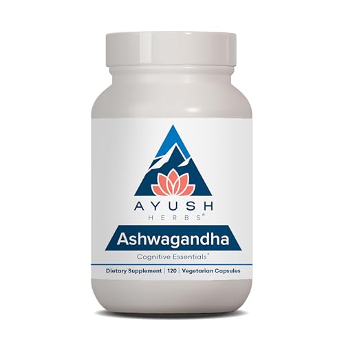 Ayush Herbs Ashwagandha Capsules - Ashwagandha for Men & Women, Ashwagandha Supplements, Pure Ashwagandha Root Powder for Stress, 500mg per Pill - 120 Vegetarian Caplets (1 Count)