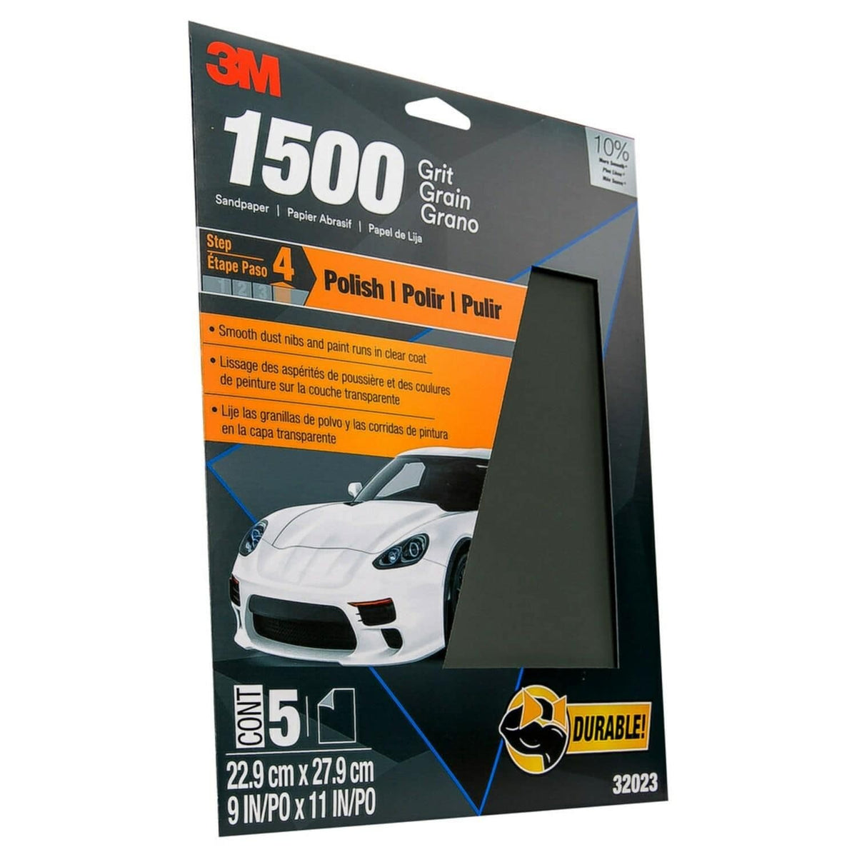 3M Wetordry Sandpaper, 1500 Grit, 9 in x 11 in, 5 Sheets | 32023 (2/5)