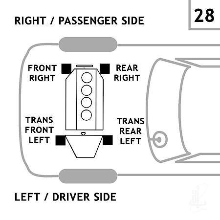 Transmission Mount: Rear Right, 1 Piece