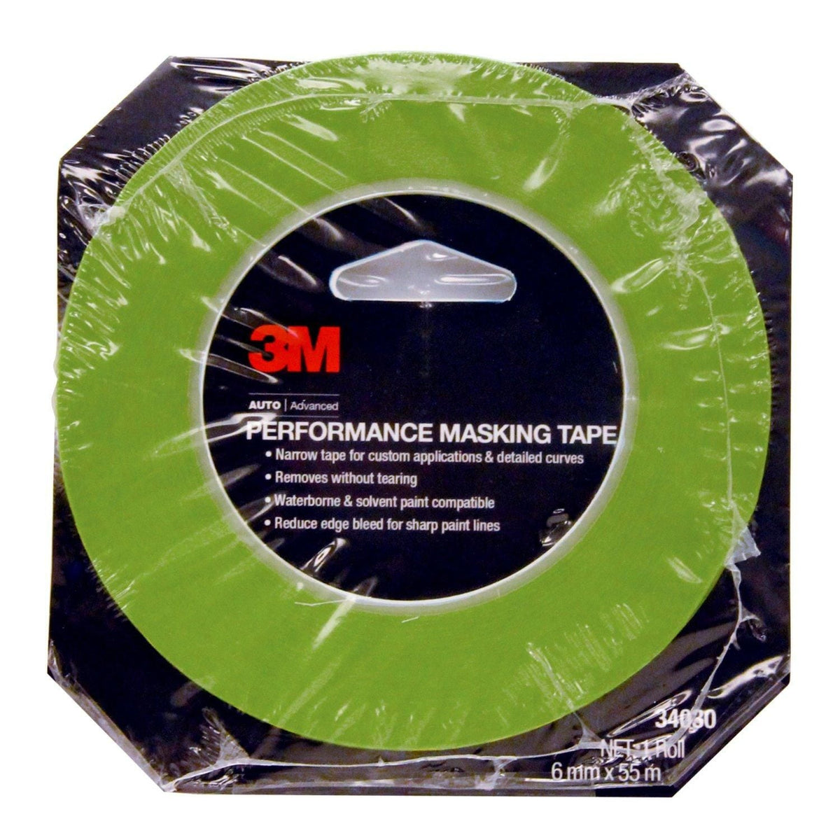 3M Performance Masking Tape, Green, 6 mm x 55 m | 34030 (1/4)