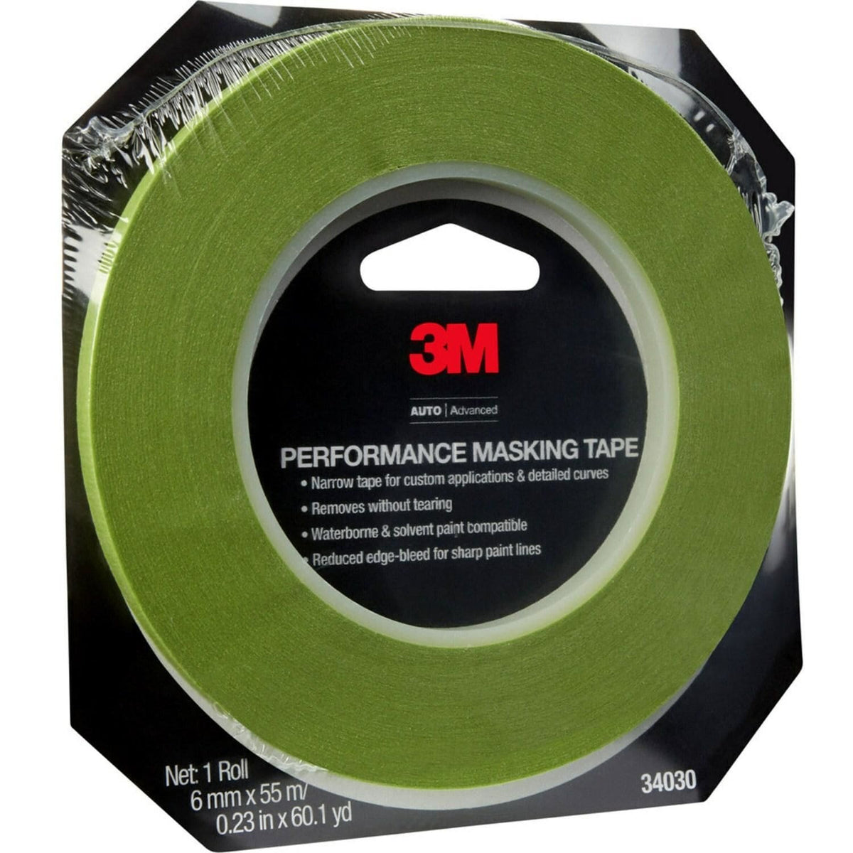 3M Performance Masking Tape, Green, 6 mm x 55 m | 34030 (3/4)