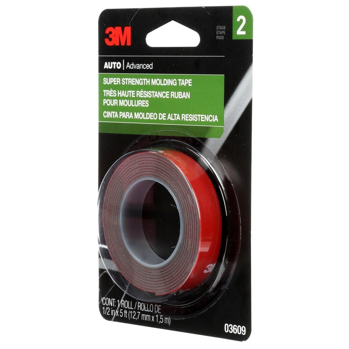 3M Super Strength Molding Tape, 1/2 in x 5 ft | 3609NA (2/5)