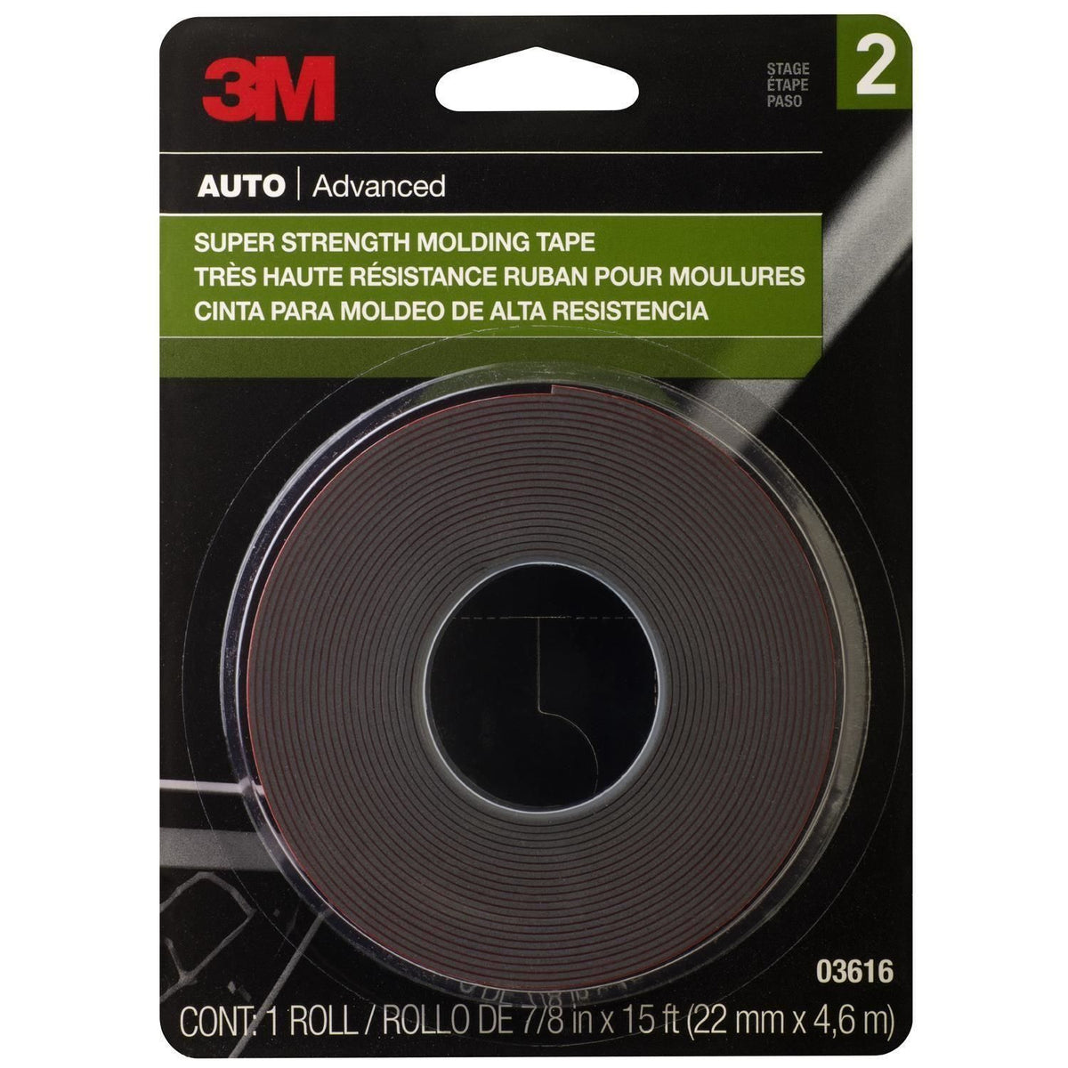 3M Super Strength Molding Tape, 7/8 in x 15 ft | 3616 (1/5)