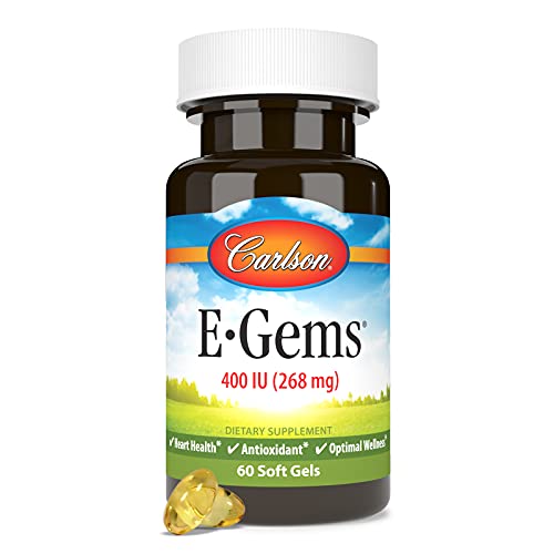 Carlson Labs E-Gems Natural Vitamin E, 400 IU, 60 Softgels