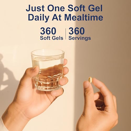Carlson - Solar D Gems, Vitamin D3 and Omega-3 Supplement, 4000 IU (100 mcg) D3, 115 mg Omega-3 EPA and DHA, Vitamin D Fish Oil Capsule, Bone & Immune Health, Vitamin D Supplement, Lemon, 360 Softgels