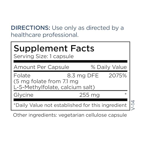 Metabolic Maintenance L-Methylfolate 5 mg - L Methyl Folate, Methylfolate Supplement for Women & Men, Methylated Vitamin B9 (5-MTHF) for Brain Health, Focus, and Calm - 90 Capsules (Pack of 1)