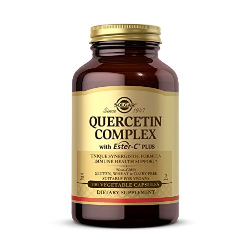 Solgar Quercetin Complex with EsterC Plus Vegetable Capsules Supports Immune Health Antioxidant Gentle on the Stomach Vitamin C NonGMO Vegan Gluten Free Dairy Free 50 Servings, Standard Packaging, 100 Count