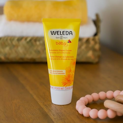 Weleda Baby Calendula Diaper Cream, 2.8 Fluid Ounce, Plant Rich Protection with Calendula, Chamomile, Sweet Almond Oil, Lanolin and Zinc Oxide