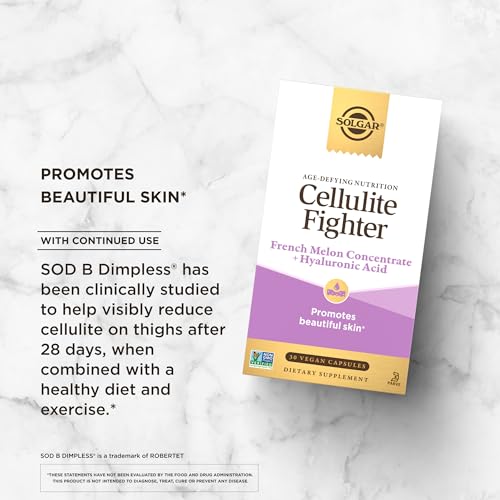 Solgar Cellulite Fighter Age-Defying Nutrition for Women—Promote Beautiful Skin with French Melon Concentrate + Hyaluronic Acid and Vitamin C, Once Daily, Vegan, Dairy, Soy, Gluten Free, 30 Servings