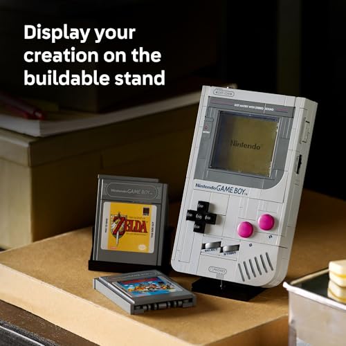 LEGO Super Mario Game Boy - Retro Building Sets for Adults, Ages 18+ - Collectible Model with Game Paks and Display Stand - Birthday Gifts for Men & Women - 72046