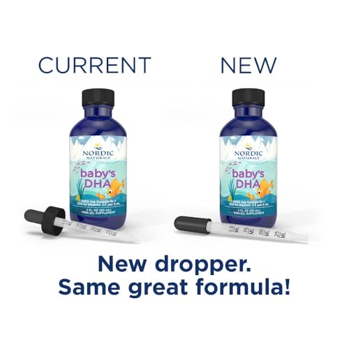 Nordic Naturals Baby’s DHA, Unflavored - 2 oz - 1050 mg Omega-3 + 300 IU Vitamin D3 - Supports Brain, Vision & Nervous System Development in Babies - Non-GMO - Servings May Vary