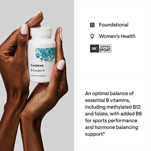 THORNE - B-Complex #6 - Vitamin B Complex with Active Forms of Essential B Vitamins and Extra B6-60 Capsules