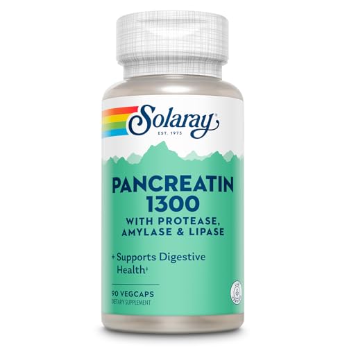 SOLARAY Pancreatin Supplement, 1300 mg, 90 Count