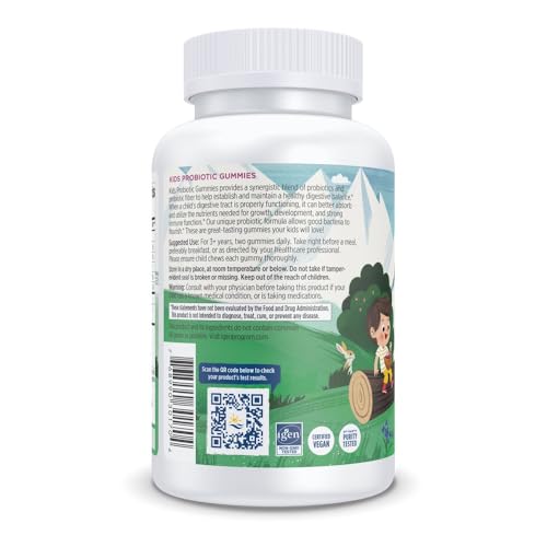 Nordic Naturals Kids Nordic Flora Probiotic Gummies, Merry Berry Punch - 60 Gummies - 1.5 Billion CFU & Prebiotic Fiber - Non-GMO, Vegan - 30 Servings
