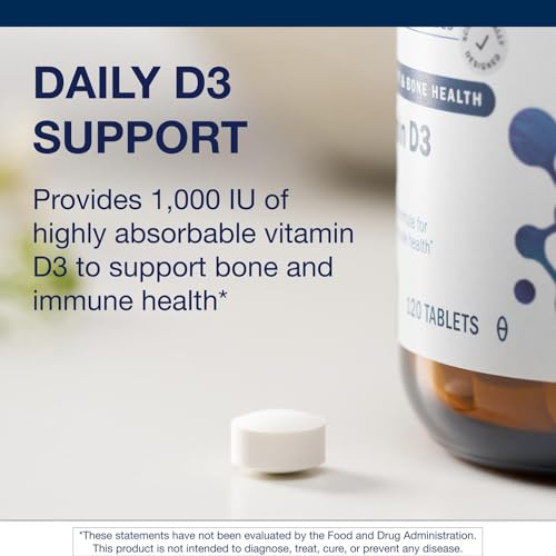 Metagenics Vitamin D3 1000 - Vitamin D Supplement - Bone Density & Immune Support* - Tooth Integrity* - Non-GMO & Gluten Free - 120 Tablets