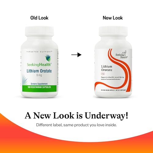 Seeking Health Lithium Orotate, 5 mg Lithium Supplement, Healthy Mood and Memory Support, Healthy Nervous System Function Support, Vegetarian (100 Capsules)*