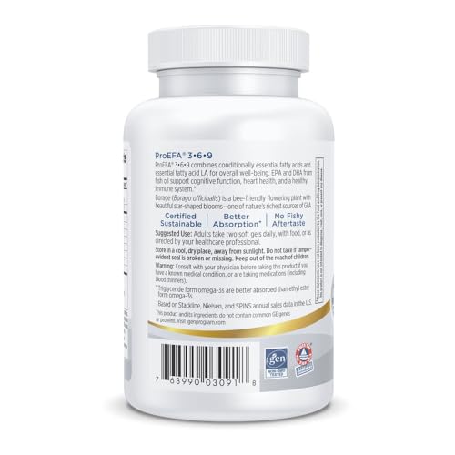 Nordic Naturals ProEFA 3-6-9, Lemon Flavor - 90 Soft Gels - 565 mg Omega-3 - EPA & DHA with Added GLA - Healthy Skin, Cognition, & Positive Mood - Non-GMO - 45 Servings