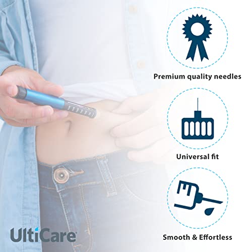 UltiCare Pen Needles 4mm (5/32”) x 32G Micro, 100 Count: for at-Home Insulin Injections, Compatible with Most Pen Injector Devices