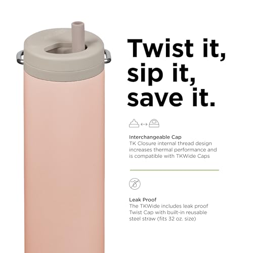 Klean Kanteen 20oz TKWide Insulated Water Bottle with Twist Cap - Peach Parfait