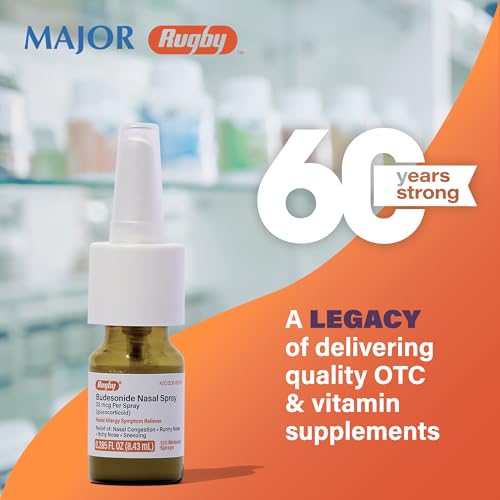 Rugby Budesonide Nasal Spray - Allergy and Nasal Congestion Relief - Alcohol-Free - 0.285 Fl. Oz. (1 Pack)