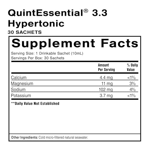Quicksilver Scientific Original Quinton Hypertonic Solution - Sea Water Hydration - Liquid Minerals with Electrolytes for Muscle Recovery, Stamina+Mineral Replenishment (30 Single Serving Glass Vials)