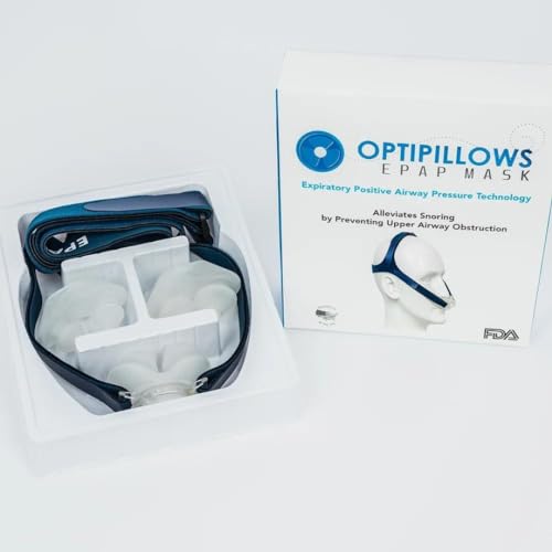 Optipillows Nasal Pillow Mask Kit with Adjustable Expiratory Resistance, Proprietary Valve, Head Strap, and 3 Sizes - Complete Sleep Apnea Solution - (EPAP Mask)