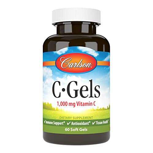 Carlson - C-Gel, 1000 mg Vitamin C, Immune Support & Tissue Health, Antioxidant, 60 Soft gels