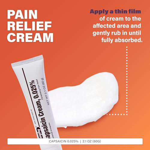 Rugby Capsaicin 0.025% Cream for Penetrating Pain Relief - 2.1 Oz (60g) (3 Pack)