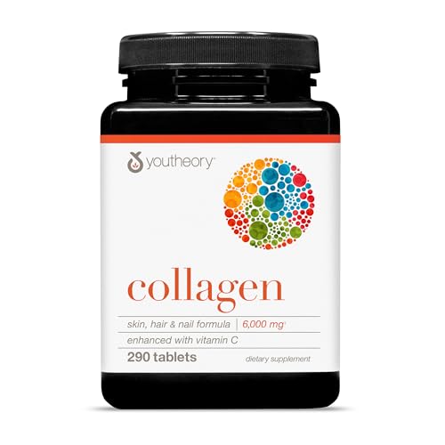 Youtheory Advanced Collagen - 6,000 mg Collagen with Vitamin C - for Hair, Skin & Nails* - Supplements for Women & Men - 290 Tablets