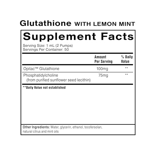 Quicksilver Scientific Liposomal Glutathione - Superior Absorption Oral Glutathione Supplement for Detox & Immune Support - Lemon Mint (1.7 fl oz)