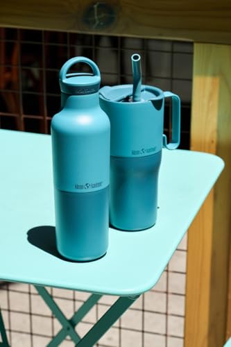 Klean Kanteen Rise Classic Insulated Water Bottle - Keep Drinks Cold for 65 Hours - Stainless Steel - Insulated Water Bottle - Leak & Sweat-Proof - Arch Loop Cap - 20 oz - Brittany Blue