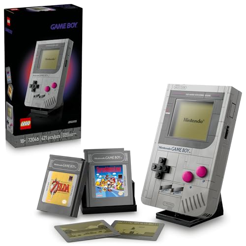 LEGO Super Mario Game Boy - Retro Building Sets for Adults, Ages 18+ - Collectible Model with Game Paks and Display Stand - Birthday Gifts for Men & Women - 72046