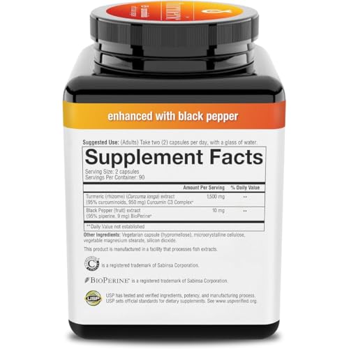 Youtheory Turmeric Extra Strength - 1,000 mg Turmeric Supplement - with 10 mg Black Pepper - Curcumin Joint Support* - Soy, Dairy & Gluten Free - 180 Vegetarian Capsules